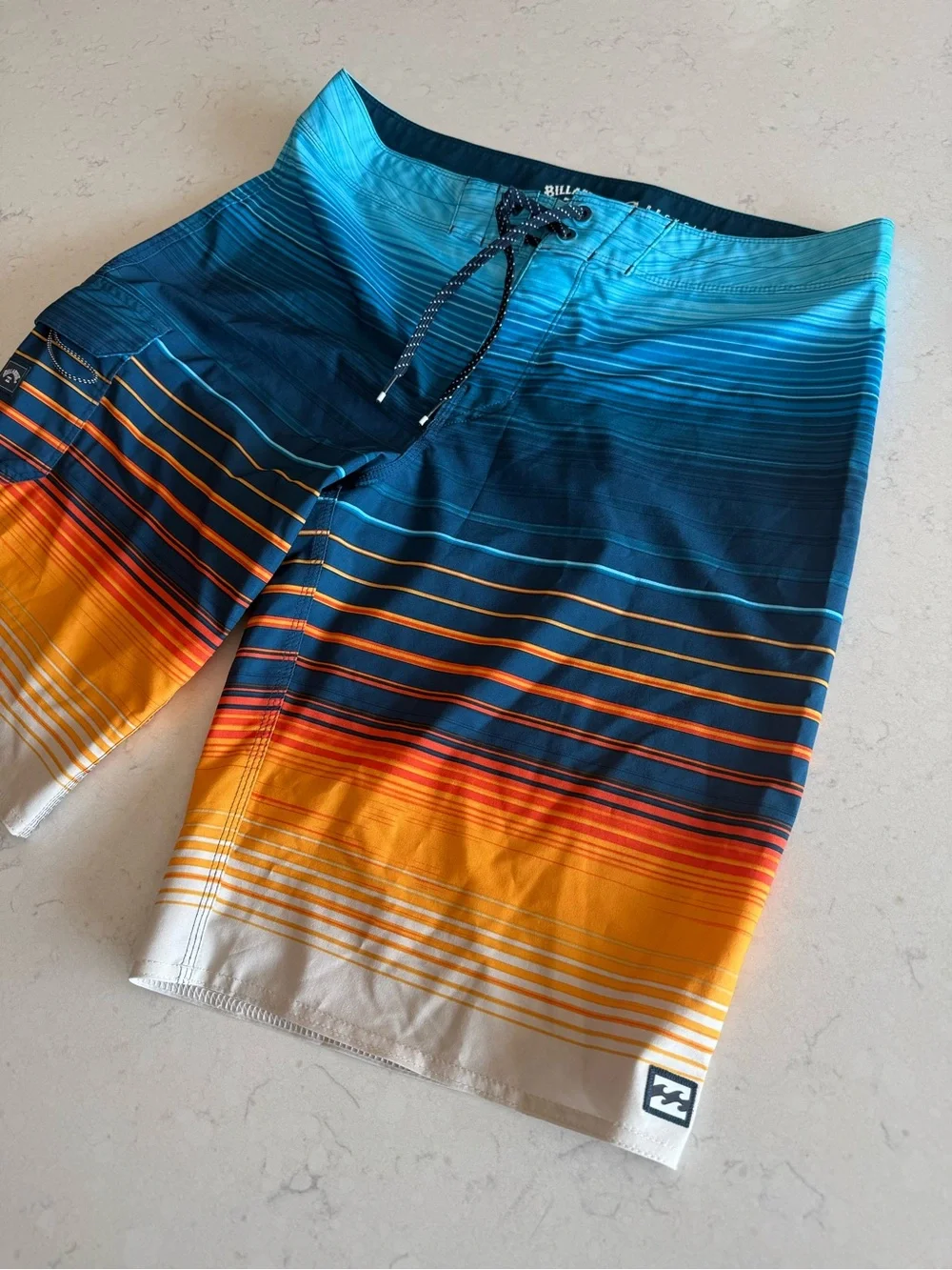 Billabong Teal Blue to Orange Gradient Men’s Boardshorts